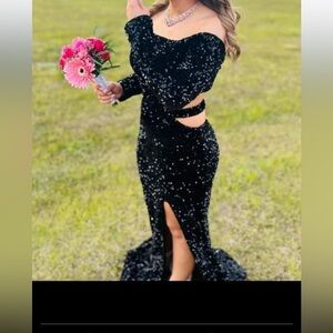 Black sequin dress for homecoming or prom size medium